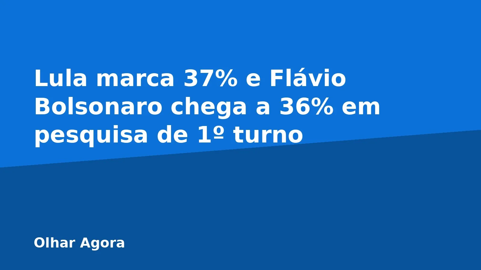 Lula marca 37% e Flávio Bolsonaro chega a 36% em pesquisa de 1º turno