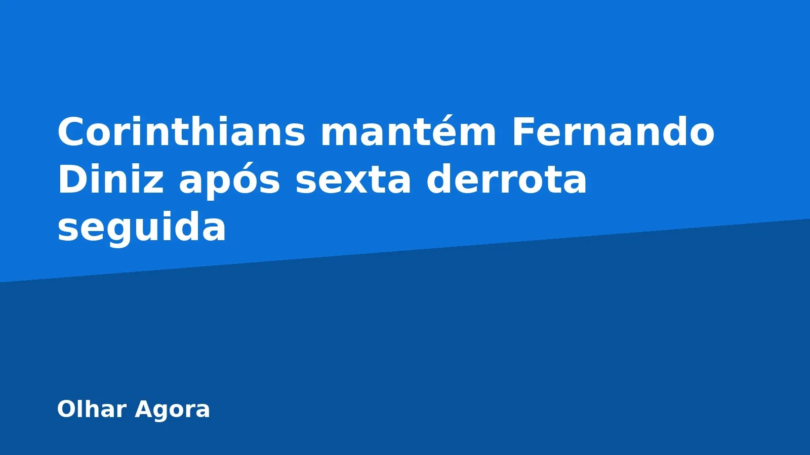 Corinthians mantém Fernando Diniz após sexta derrota seguida