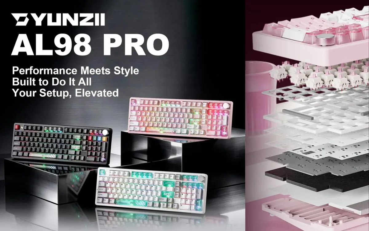 Yunzii AL98 Pro combina layout compacto e conexão sem fio de até 8.000Hz