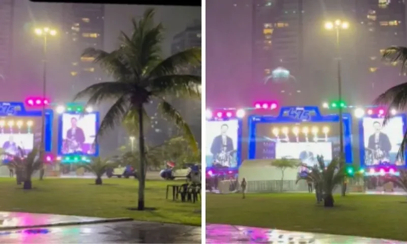 Show de Michel Teló reúne pouco público em festa de aniversário de Vitória