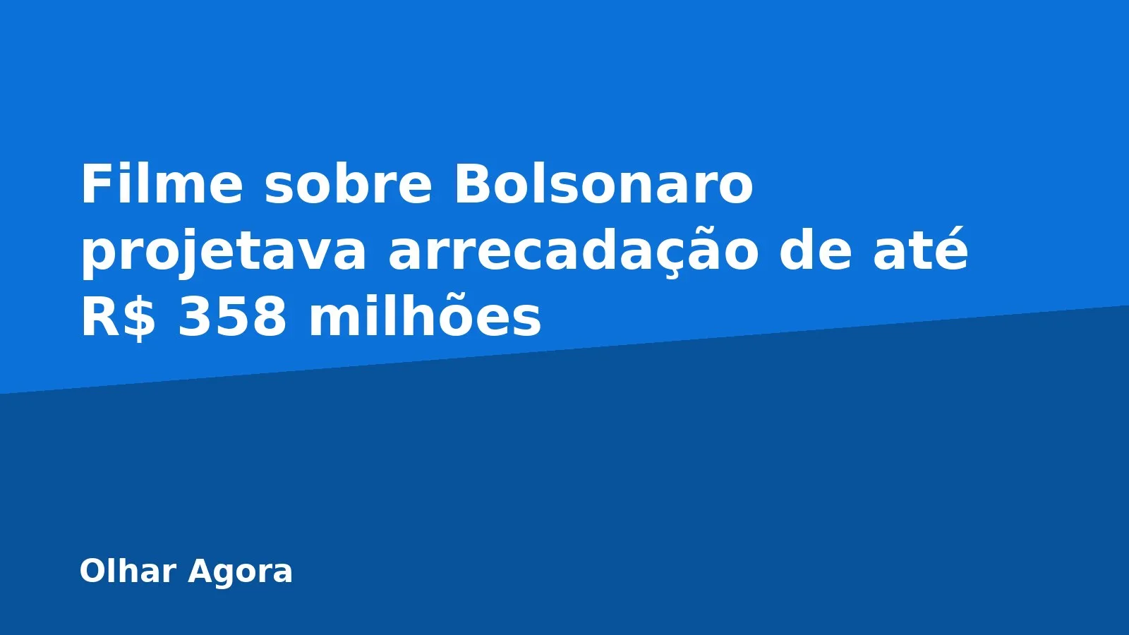 Filme sobre Bolsonaro projetava arrecadação de até R$ 358 milhões