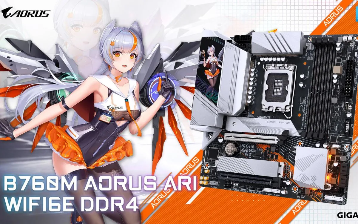 Gigabyte apresenta placa-mãe B760M com DDR4 e visual de anime