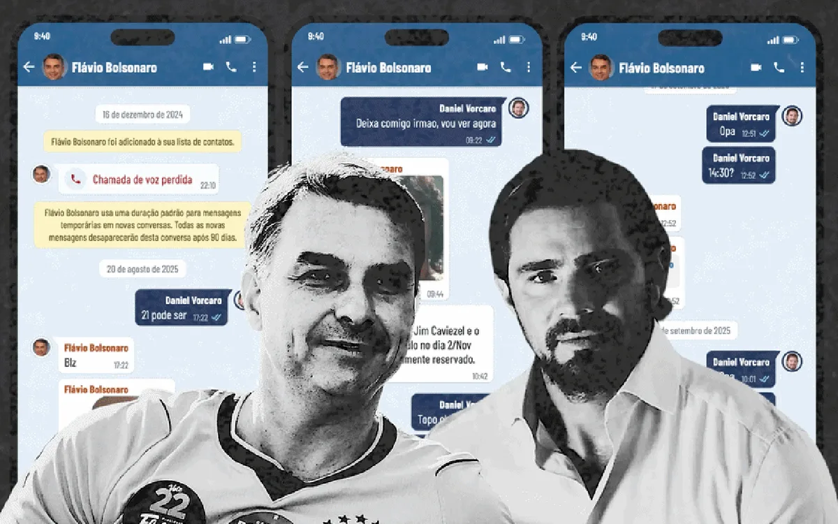 Rota dos dólares do filme aparece em mensagens ligadas a Vorcaro e Flávio Bolsonaro