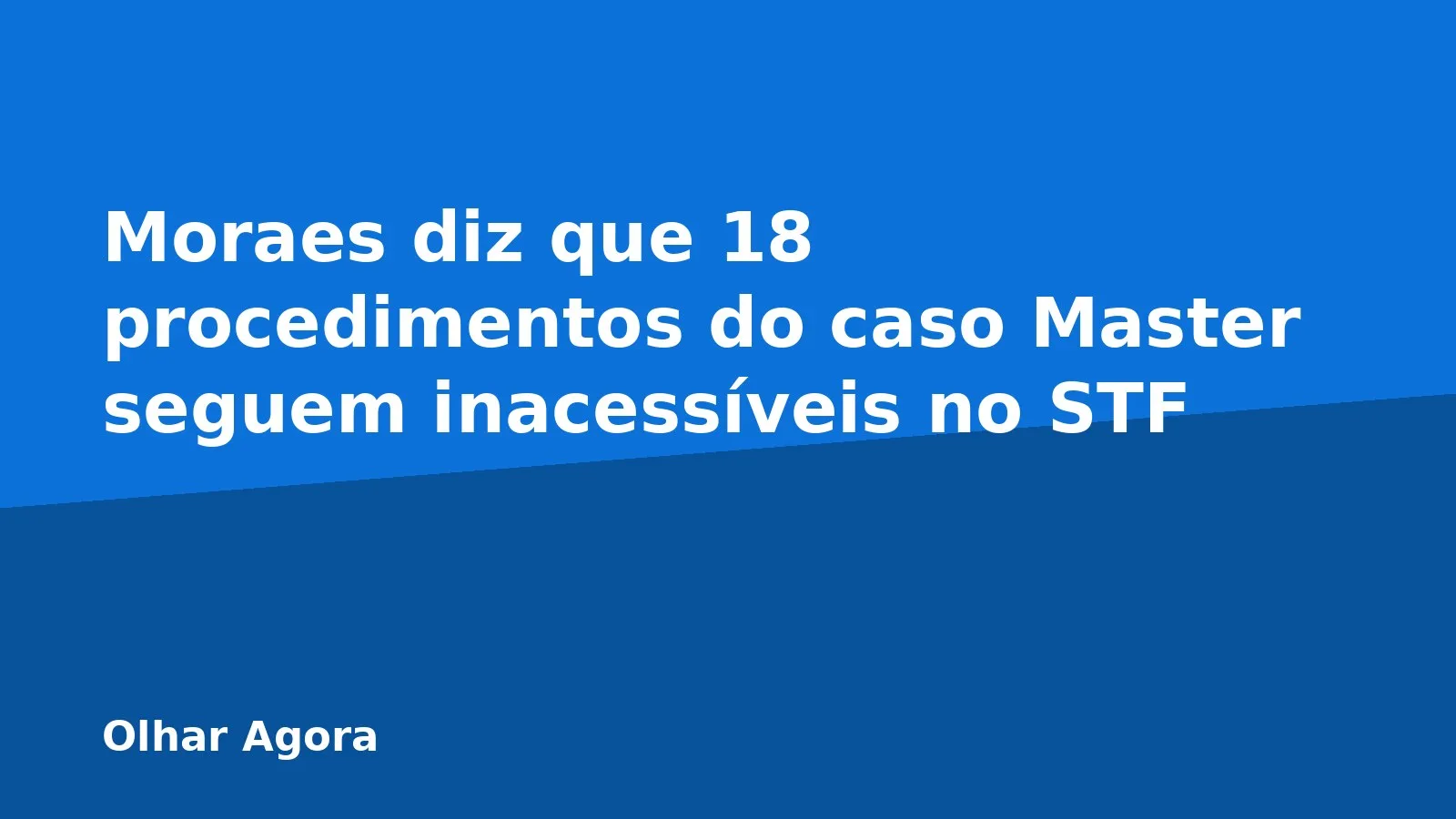 Moraes diz que 18 procedimentos do caso Master seguem inacessíveis no STF