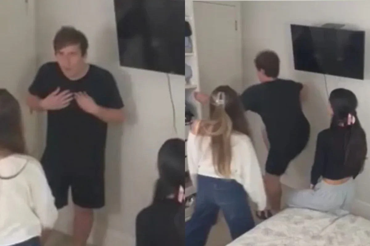 Enzo chuta porta após ser confrontado por duas mulheres em vídeo