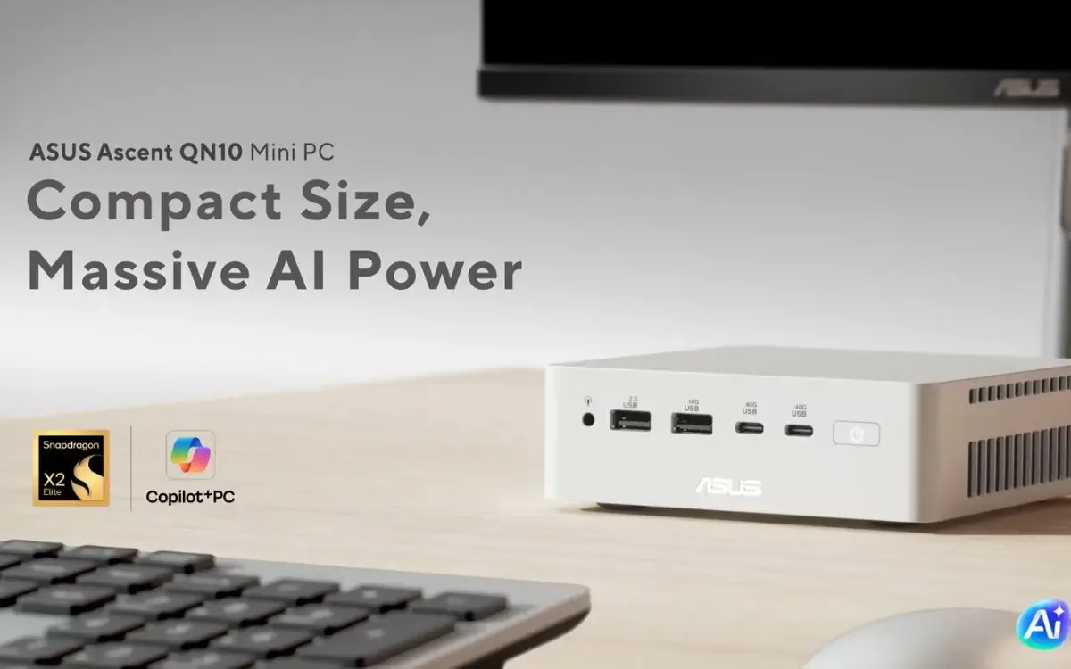 Ascent QN10 aposta em IA local com Snapdragon X2 Elite e duas configurações