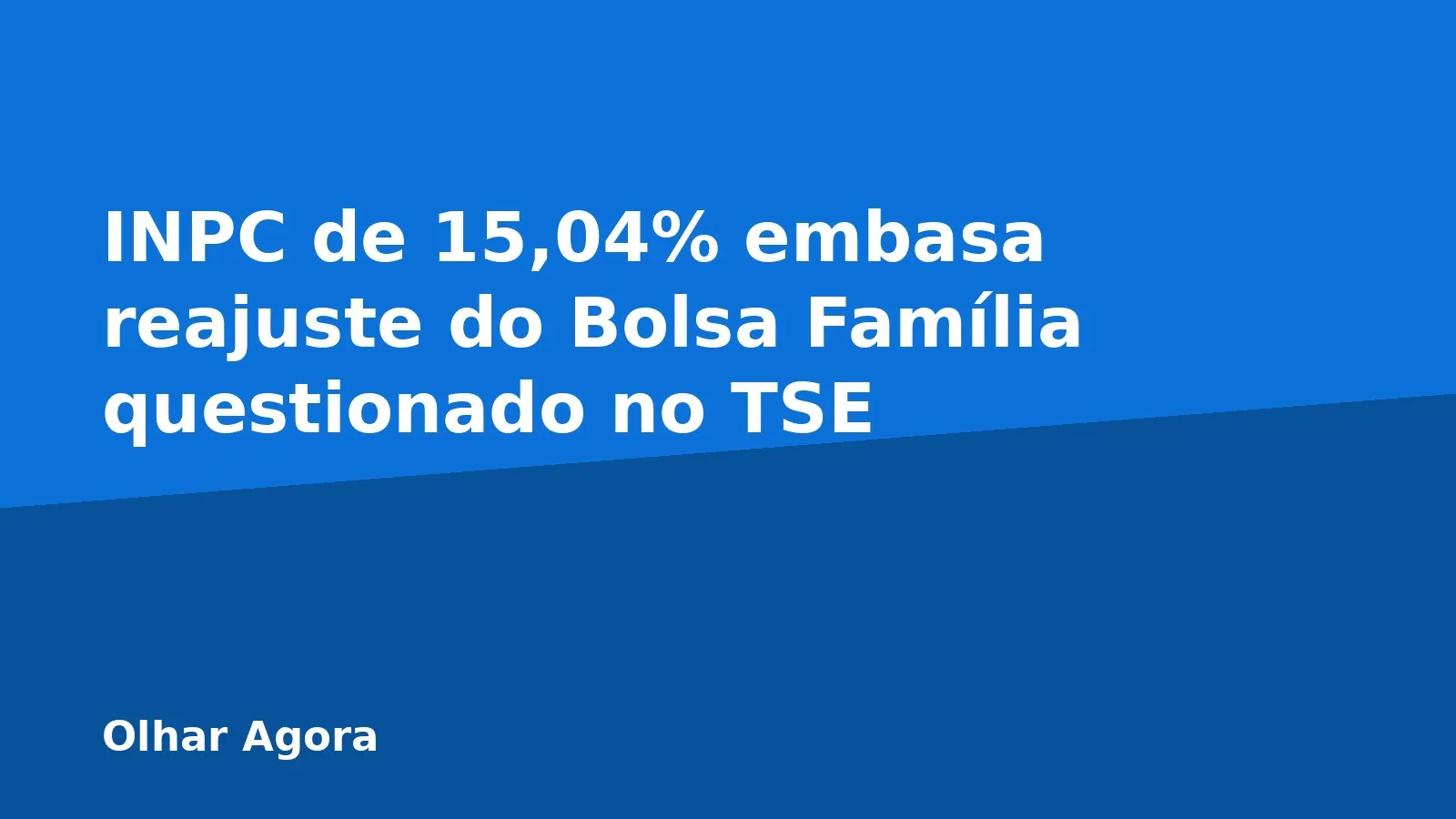 INPC de 15,04% embasa reajuste do Bolsa Família questionado no TSE