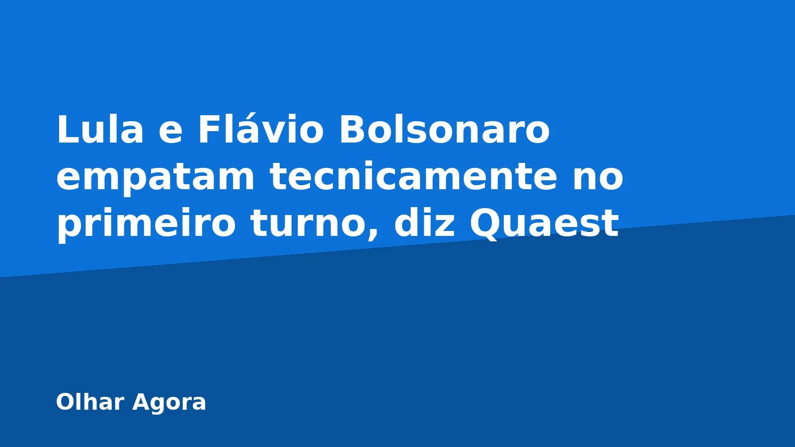 Lula e Flávio Bolsonaro empatam tecnicamente no primeiro turno, diz Quaest