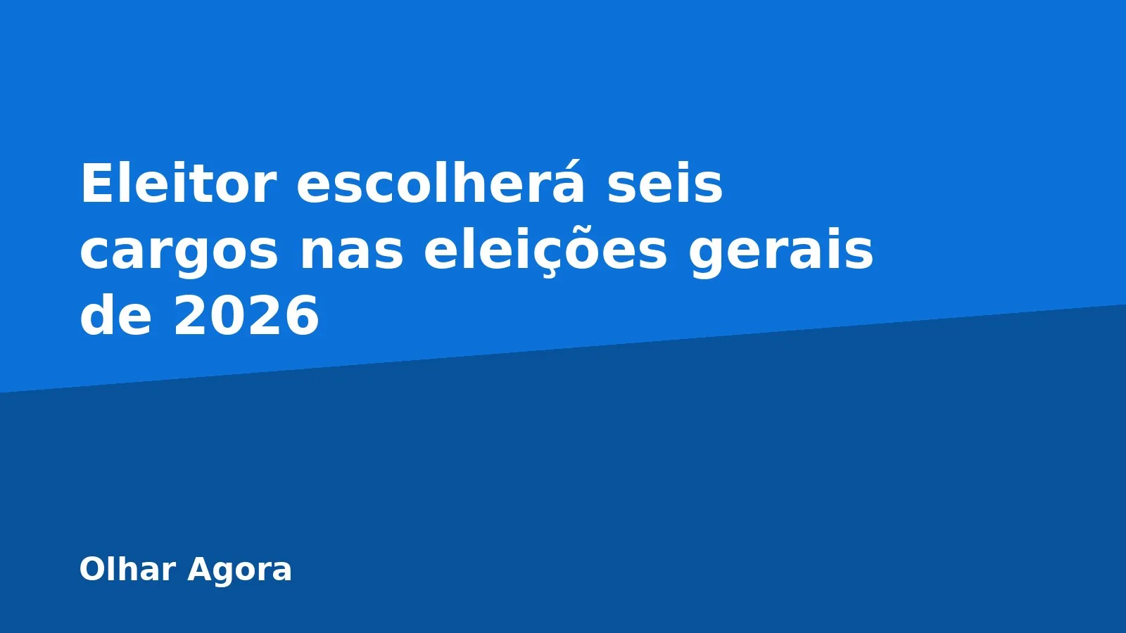 Eleitor escolherá seis cargos nas eleições gerais de 2026