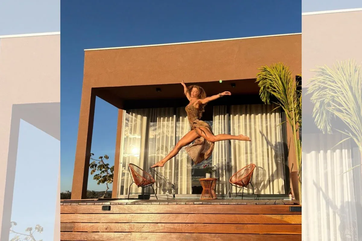 Casa de Grazi Massafera tem piscina integrada à sala e espaço para yoga