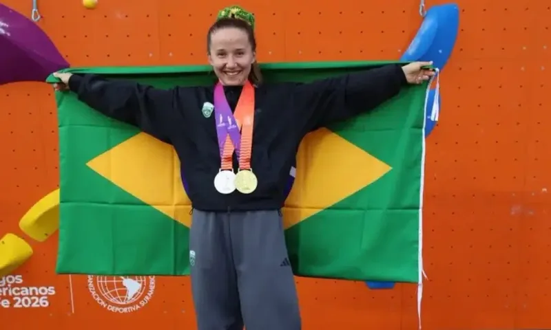 Anja Kohler leva prata na escalada dos Jogos Sul-Americanos