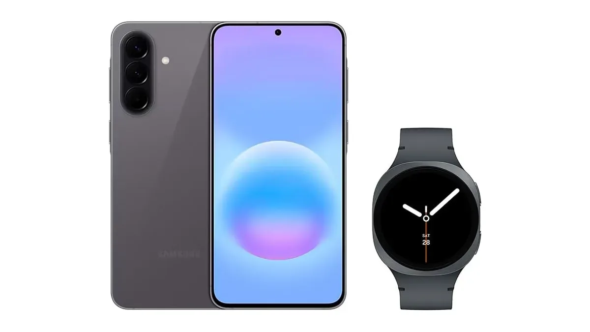 Combo com Galaxy A57 5G e Galaxy Watch8 custa R$ 1.998,99