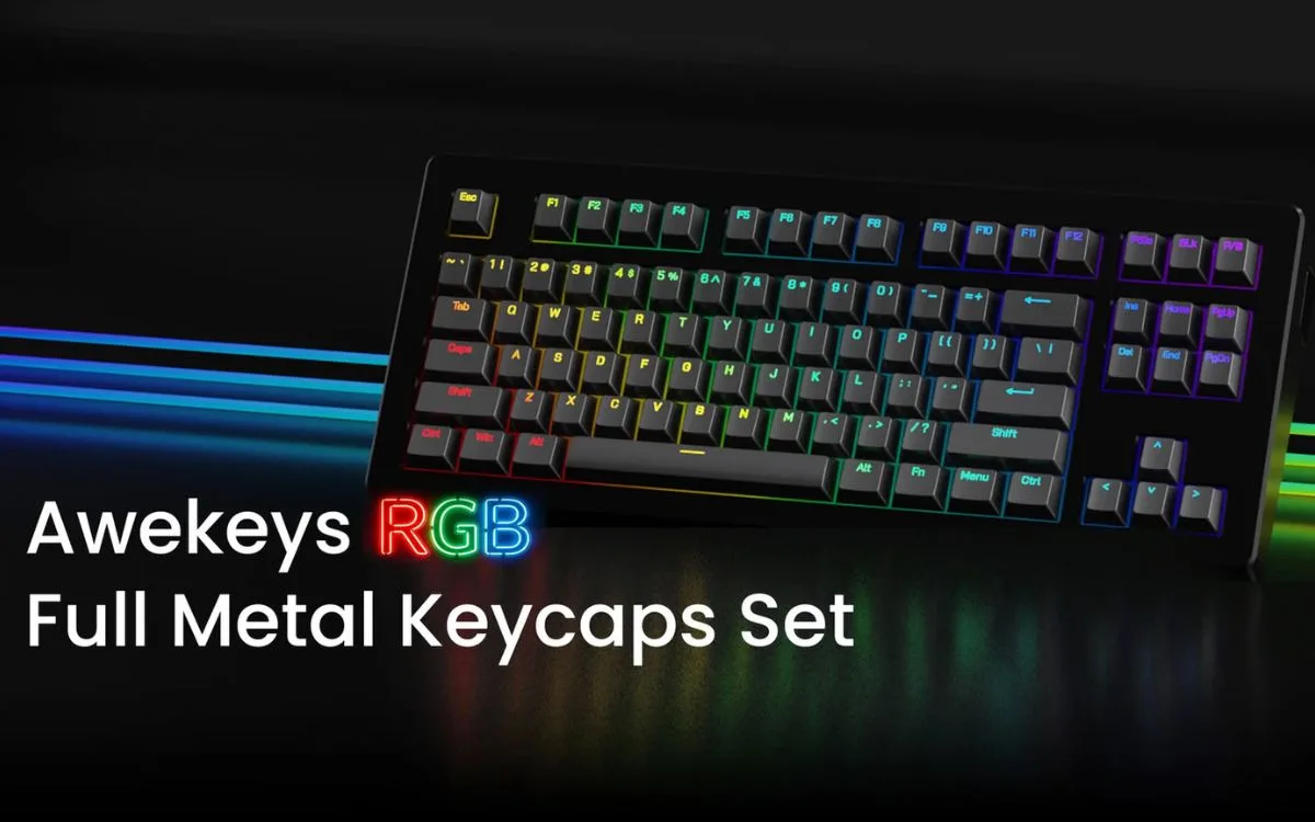 Awekeys prepara keycaps de metal com iluminação para teclados RGB