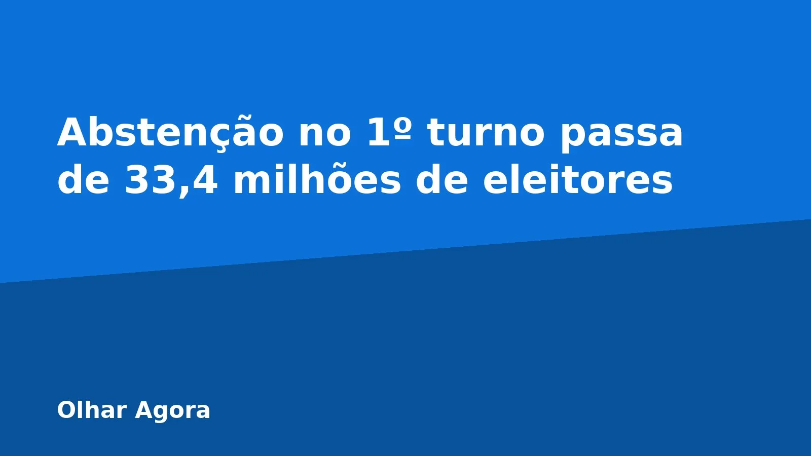 Abstenção no 1º turno passa de 33,4 milhões de eleitores