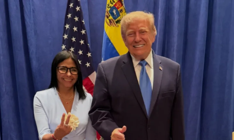 Delcy Rodríguez se reúne com Trump e fala em nova fase entre Venezuela e EUA