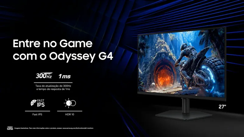 Samsung Odyssey G4 entrega alta taxa de atualização, mas fica no Full HD