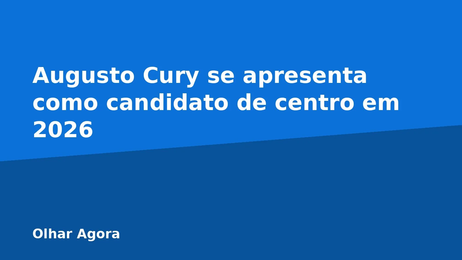 Augusto Cury se apresenta como candidato de centro em 2026